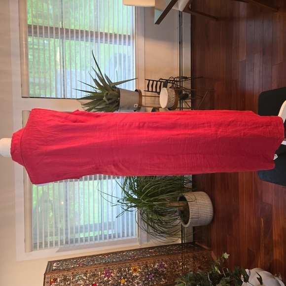 100% Linen Sleeveless Button Down Maxi Shirt Dress Pink Womens Size 8P - Picture 6 of 9